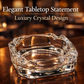 Detailed diagram illustrating the dimensions of the elegant glass ashtray.