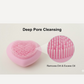 Compact heart-shaped silicone facial brush for women's skincare.