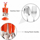 Detailed view of a stainless steel dinner spoon with a comfortable plastic handle.