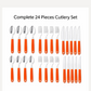 Close-up of the stainless steel dinner fork from the 24 Pcs cutlery set.