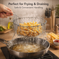 Versatile chef basket strainer being used for various cooking tasks in an Indian kitchen.
