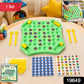 Interactive flip and match game board featuring character tokens for memory building