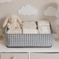 Foldable fabric cloth organizer basket with sturdy sides and handles