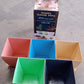 Multi-color square plastic flower pots set with drainage holes for healthy plants