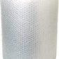 White bubble wrap roll being used to secure a box, demonstrating effective shipping packaging material.