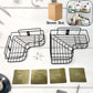 Metal shower shelf 2-pack installed in a bathroom corner with bath essentials