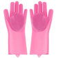 Vibrant multicolor silicone cleaning gloves for versatile home use.