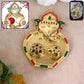 Ganesh Kumkum Box with decorative golden finish and twin containers