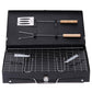 FirePot Portable Barbecue Grill in its compact briefcase style, ready for travel.