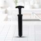 Handheld air pump with flexible hose for easy inflation.