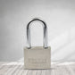 Safelix 60mm solid padlock displaying its compact yet strong size.