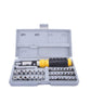 Assortment of 1/4" and 3/8" drive sockets from the versatile 41-piece tool set.