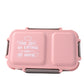 Closed BPA-Free 2-Compartment lunch box with pastel design on wooden table