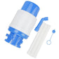 Manual water dispenser with hand press pump for bottled water, suitable for home or office use.