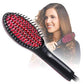 Close-up of the anti-static ceramic bristles and heating plates of the hair styling tool.