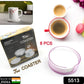 Complete set of 6 plastic coasters with a holder, perfect for any desk or table.
