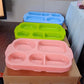 Single unbreakable 5-compartment plate demonstrating its sturdy flexibility.