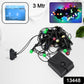 Close-up of bright multi-color LED string lights perfect for Diwali decorations.