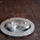Decorative oval puja thali in mix design for festivals