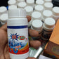 Close-up of the potent white powder, the active agent of this drain cleaner.