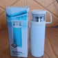 Portable vacuum thermos bottle with stainless steel body and handle