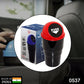 Mini car trash can shown from the front, fitting a cup holder.
