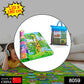 Waterproof baby play mat unfolded, showcasing its vibrant jungle design and large size.