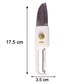 Size comparison of the 2-in-1 vegetable peeler and knife with a ruler.