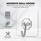 Diagram showing 6cm length and width of the stainless steel adhesive hook.