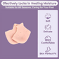 Elastic silicone heel protector stretching to fit various foot sizes.