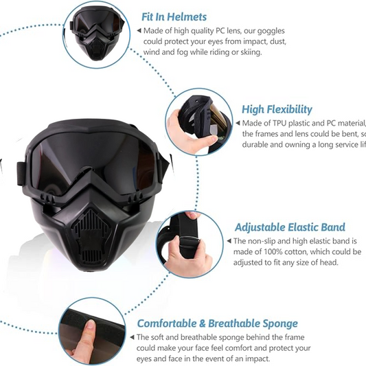 Adjustable, non-slip elastic headband for a secure fit on the RaceVault goggles.