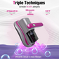 Cordless handheld vacuum cleaner with charging cable and nozzle accessories.