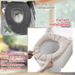Demonstration of the stretchable design, ensuring a universal and easy fit for the Toilet Seat Cover.