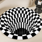 Side angle of 78 cm diameter 3D optical illusion floor rug