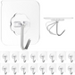 Transparent heavy duty adhesive wall hooks 10 piece set with flower design