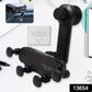 Side view of a car phone holder with gravity-sensing arms gripping a smartphone.