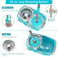 rotating mop head with microfiber pad for thorough dust and spill cleaning