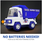 Graphic showcasing the durable plastic construction of the kids' toy truck.