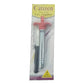The durable stainless steel gas lighter positioned alongside the kitchen knife.