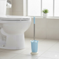 Detail of the sturdy, closed-bottom holder for the toilet brush.