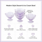 Food-grade plastic dessert bowls showcasing their durable material.