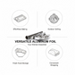 Important usage tips and warnings for the kitchen foil roll.