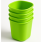 Detailed dimensions and weight information for the plastic glasses.