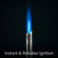 Front view of the ChefArmor stainless steel gas lighter with ergonomic handle.