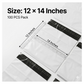 Single FERVENT tamper proof courier bag, 12x14 inches, unfolded to show its size.