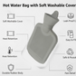 Close-up of the skin-friendly PVC material and design of the hot water bag.