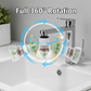 Close-up of the water-saving faucet head with built-in filter and fine holes.