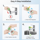 Schematic showing efficient water flow through the 360-degree rotating faucet valve.