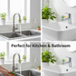 Visual representation of the water-saving features of this faucet sprayer.