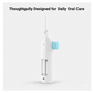Graphic demonstrating the correct usage of the Water Flosser for optimal oral hygiene.